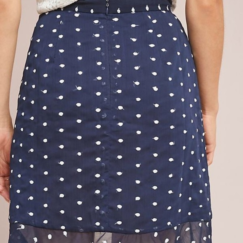 NWT Anthropologie Ruffled Clip Dot Mini Skirt - Picture 3 of 3